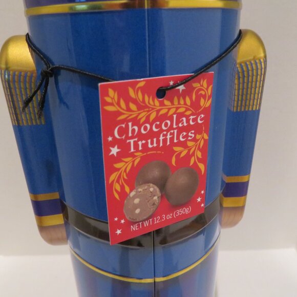 Christmas Blue Nutcracker Tin Can Silver Crane Co. Keepsake Gift Empty Container - Picture 13 of 13